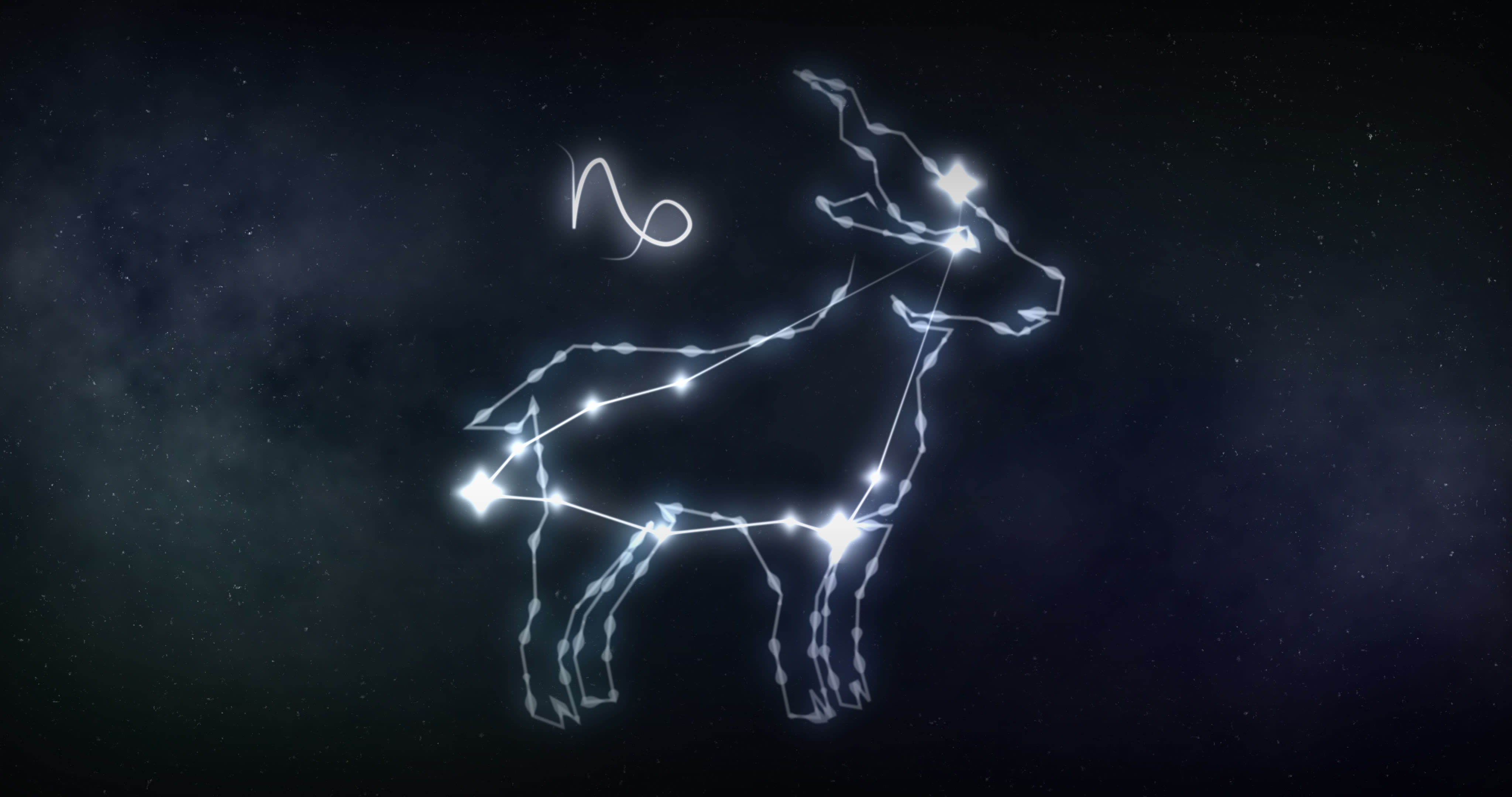  Star sign of Capricorn in a dark sky
